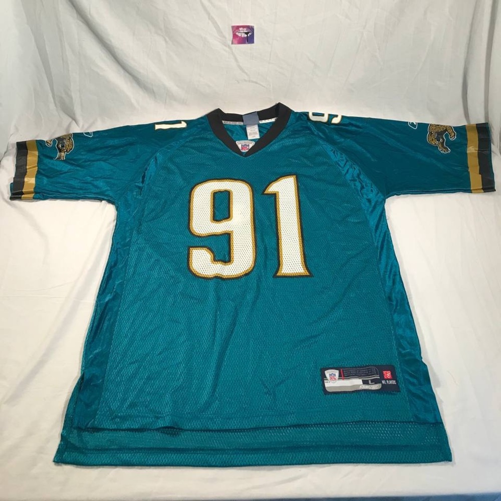 NWOT Reebok Jacksonville Jaguars #91 Harvey Football Jersey Size Large